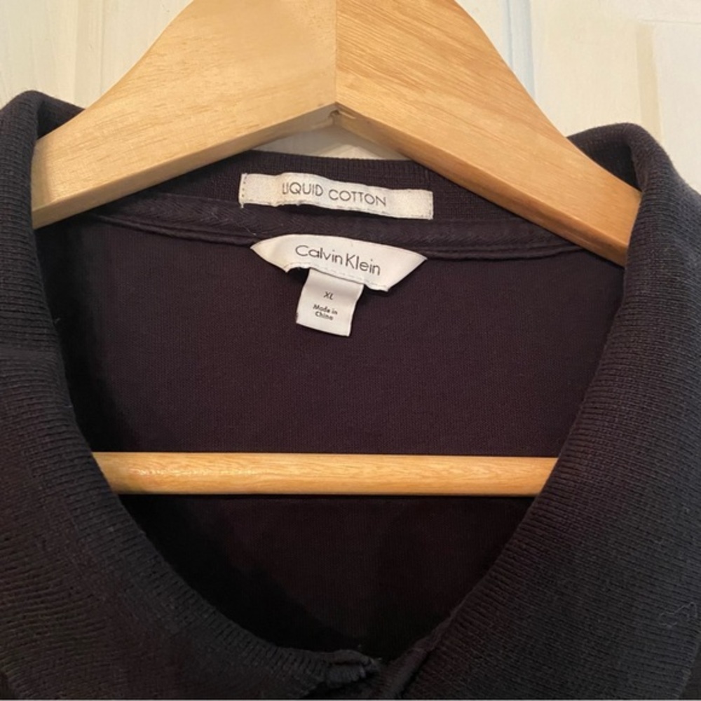 Calvin Klein Liquid Cotton black polo shirt Size XL‎ - Picture 3 of 9